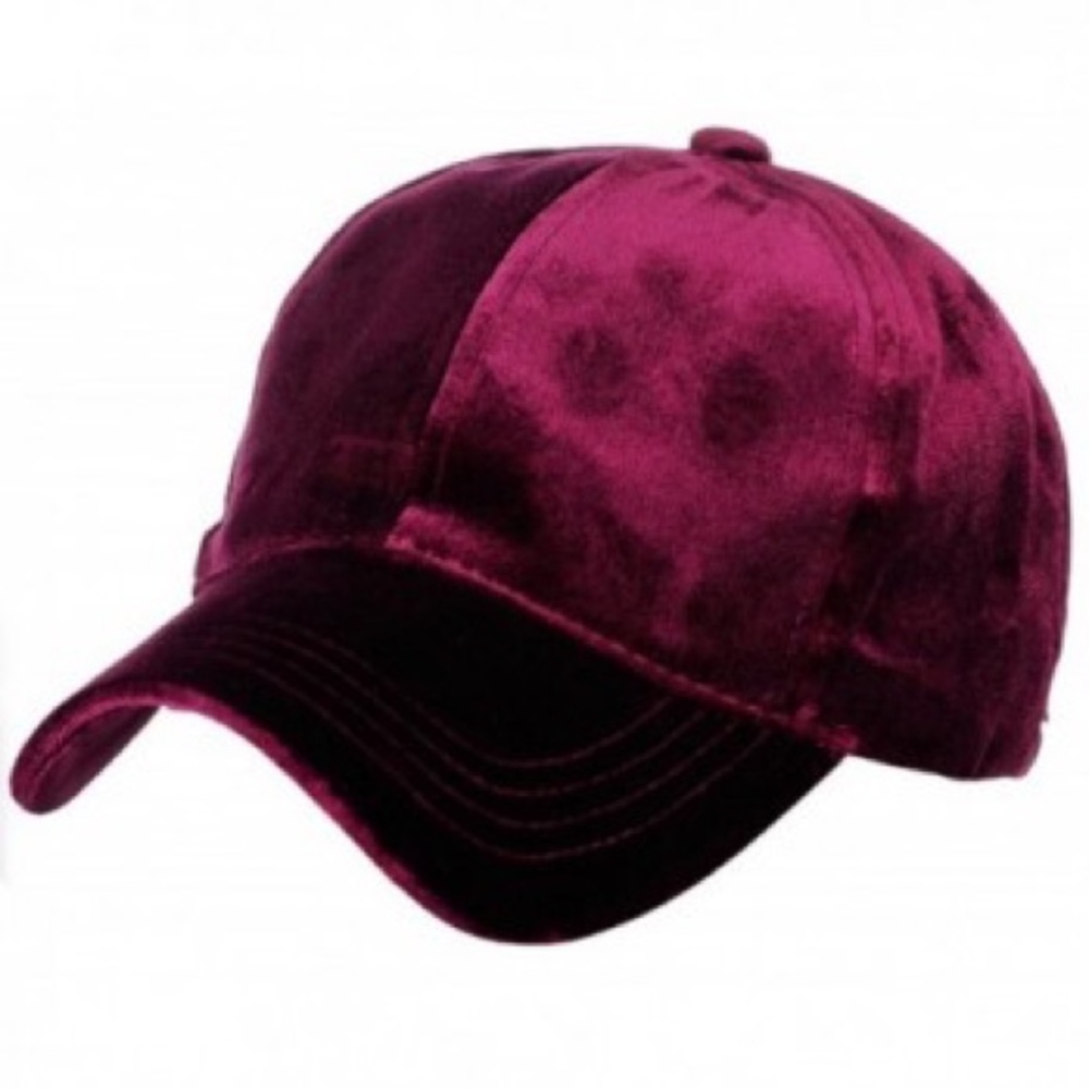C.C. Red Pony Velvet Baseball Caps - Picture 3 of 4